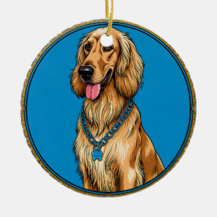 愛犬の肖像画 高級ヴィンテージ ペットアート 💛 セラミックオーナメント