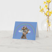 愛犬の虹の橋への旅立ち お悔やみカード カード (黄色い花)