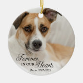 愛犬の記憶が永遠に心に フォト セラミックオーナメント (正面)