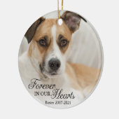 愛犬の記憶が永遠に心に フォト セラミックオーナメント (左)