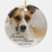 愛犬の記憶が永遠に心に フォト セラミックオーナメント (裏面)