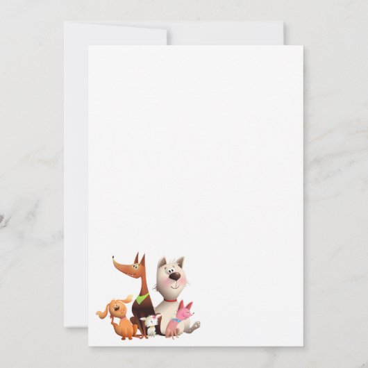 愛犬の誕生日おもしろい招待状 招待状 (裏面)