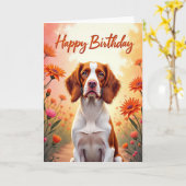 愛犬の誕生日カード カード (黄色い花)