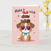 愛犬の誕生日カード カード (黄色い花)