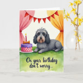 愛犬の誕生日カード カード (黄色い花)
