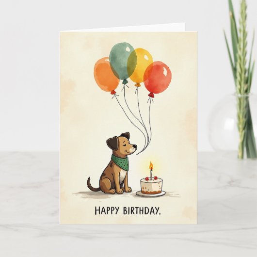 愛犬の誕生日シーンカード カード (正面)