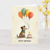 愛犬の誕生日シーンカード カード (黄色い花)