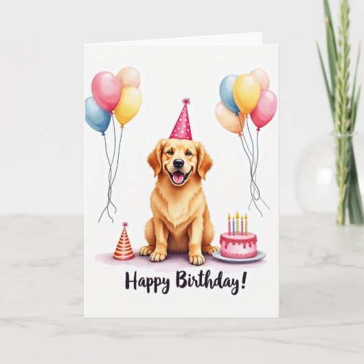 愛犬の誕生日パーティーカード カード (正面)