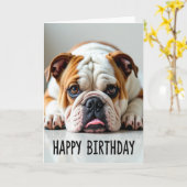 愛犬の誕生日ポートレートカード カード (黄色い花)