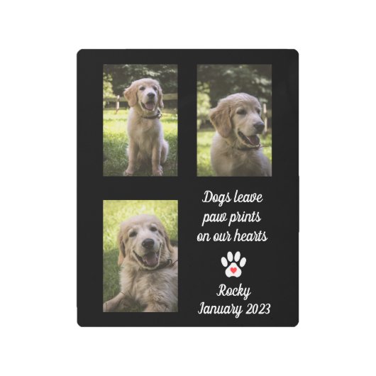 愛犬の足跡 ペットメモリアル写真コラージュ メタルプリント (正面)