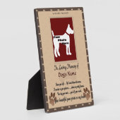 愛犬の追悼 (茶色と白色) フォトプラーク (側面)