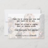 愛犬の養子縁組の救助サンキューカード サンキューカード (裏面)