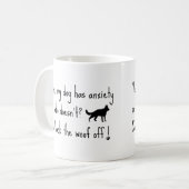 愛犬は不安です 離れてください コーヒーマグカップ (正面左)