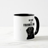 愛犬は最高の家族 – ブラックラブコーヒーマグ マグカップ (正面右)