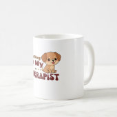 愛犬は私のセラピスト かわいい犬マママグ コーヒーマグカップ (正面右)