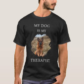 愛犬は私のセラピスト 写真 ブラック Tシャツ (正面)