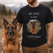 愛犬は私のセラピスト 写真 ブラック Tシャツ
