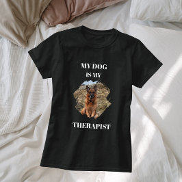 愛犬は私のセラピスト 写真 ブラック Tシャツ