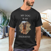 愛犬は私のセラピスト 写真 ブラック Tシャツ