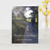 愛犬への哀悼 レインボーブリッジの詩のカード カード (黄色い花)