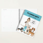 愛犬を描いた漫画の女の子のかわいい漫画の犬 プランナー手帳 (ディスプレー)
