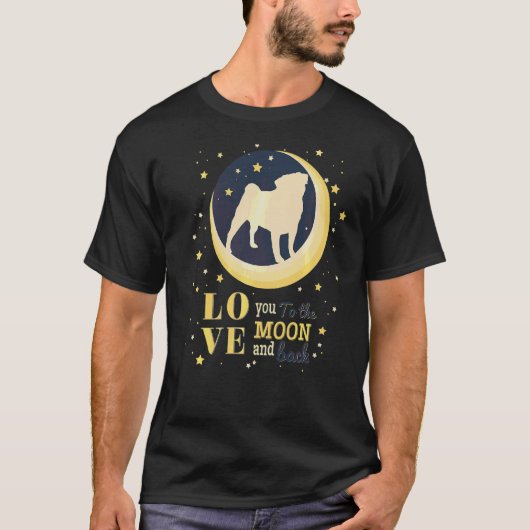 愛犬を月に向けて Tシャツ (正面)