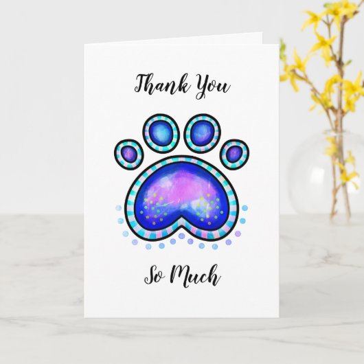 愛犬を連れて行気にってありがとう カード (黄色い花)