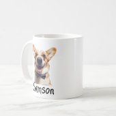 愛犬キャットフォトモノグラム コーヒーマグカップ (正面左)