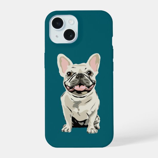 愛犬クリームフレンチブルドッグ iPhone 15ケース (裏面)