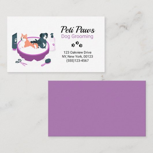 愛犬グルーミングサービス名刺 名刺 (正面/裏面)