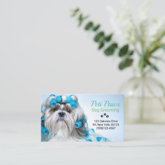 愛犬グルーミングサービス 名刺 (スタンド正面)