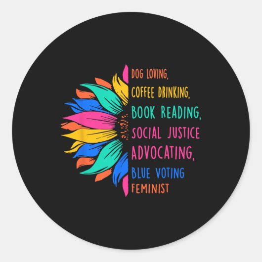 愛犬コーヒー飲み書読のSocial Jus ラウンドシール (正面)