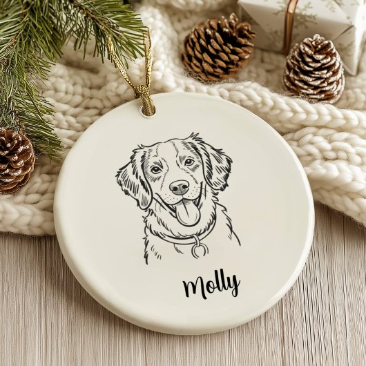 愛犬スパニエル・クリスマス セラミックオーナメント