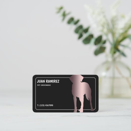 愛犬トリマーバイリンガルビジネスカード 名刺 (スタンド正面)