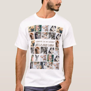 愛犬ネコテンプレート写真コラージュと文字 Tシャツ