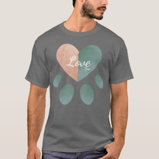 愛犬ハート犬パウ愛友達 Tシャツ