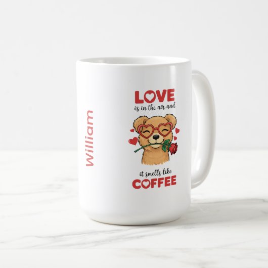 愛犬ハート眼鏡マグカップ コーヒーマグカップ (正面右)