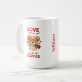 愛犬ハート眼鏡マグカップ コーヒーマグカップ (正面左)