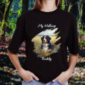 愛犬バーニーズの散歩のお供 ブラック カスタマイズ Tシャツ
