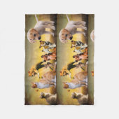 愛犬パターンかわいい品種の子猫 フリースブランケット (正面)