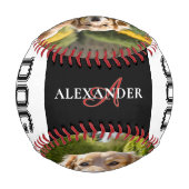 愛犬パパの父の日ペット写真モノグラム入り 野球ボール (裏面)