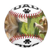 愛犬パパの父の日ペット写真モノグラム入り 野球ボール (正面)