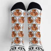 愛犬パパギフトカスタム白黒写真パターン ソックス (上部)