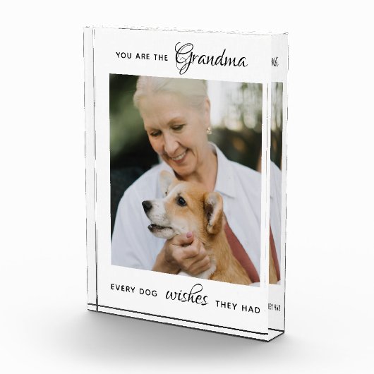 愛犬パーソナライズされたおばあちゃんの母の日 フォトブロック (右)