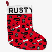 愛犬パーソナライズされたのために ラージクリスマスストッキング (正面)