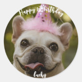 愛犬パーソナライズされたの誕生日 ラウンドシール (正面)