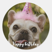 愛犬パーソナライズされたの誕生日 ラウンドシール (正面)