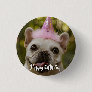愛犬パーソナライズされたの誕生日 缶バッジ