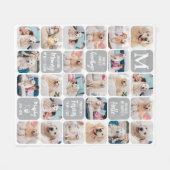 愛犬パーソナライズされた記念カラフル24枚 フリースブランケット (正面(横))