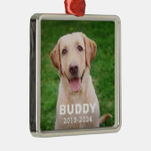 愛犬パーソナライズされた記念写真記念 メタルオーナメント